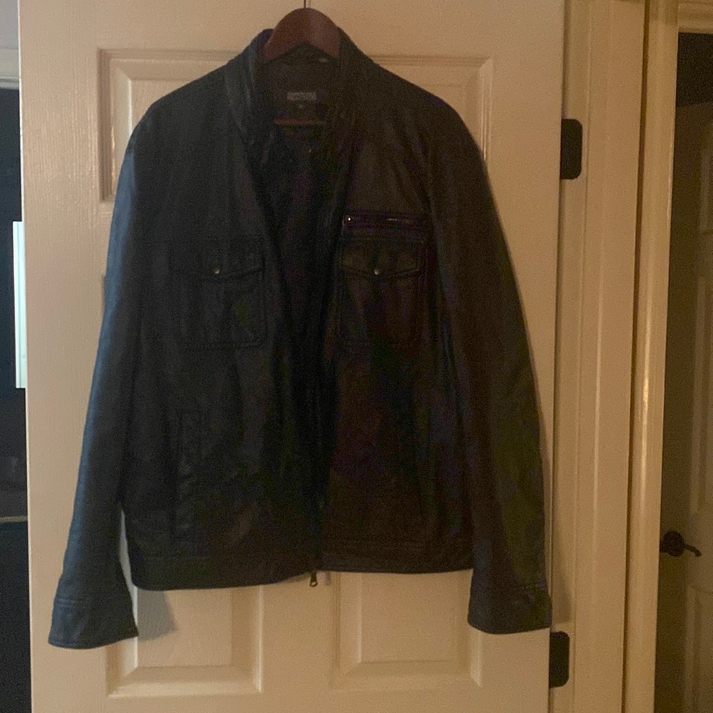 Mens Kenneth Cole Reaction Faux Leather Moto Jacket
